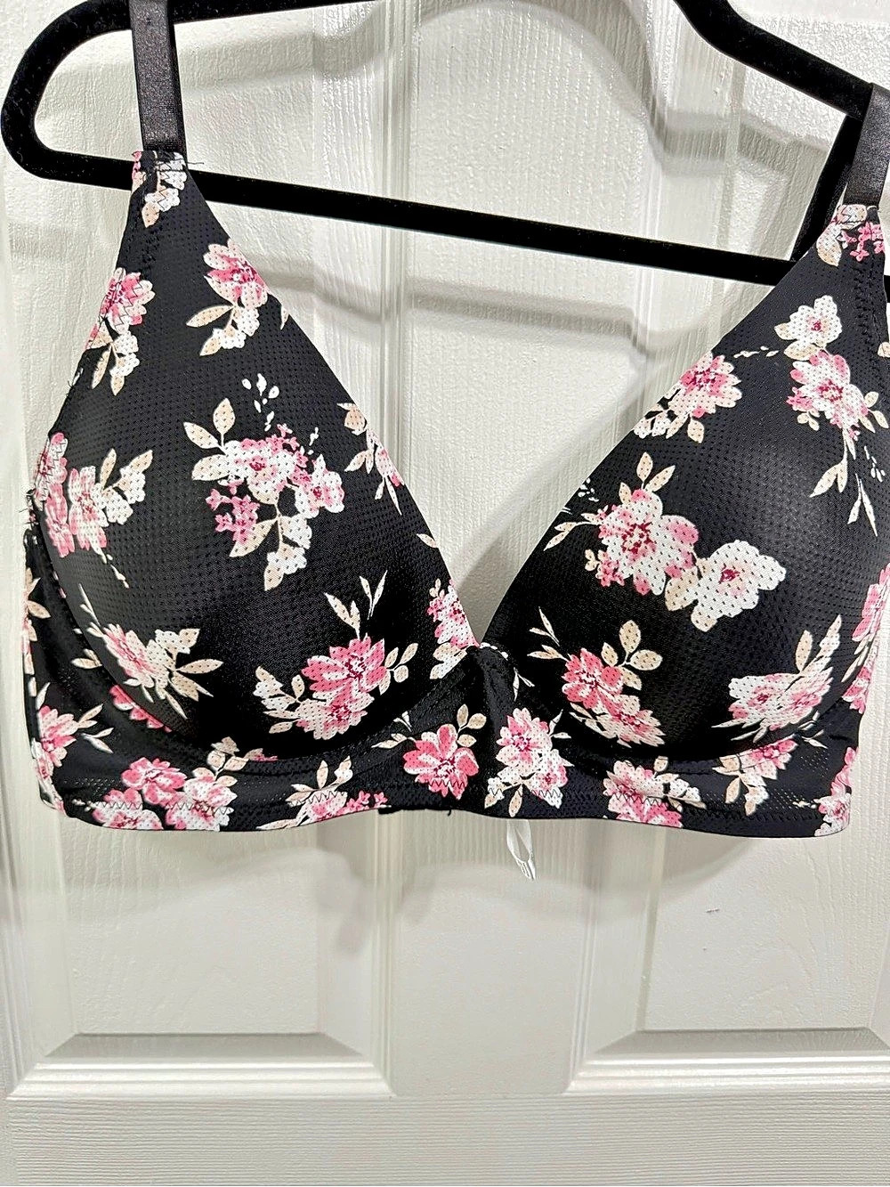 Laura Ashley Black Floral Padded Bra 40D